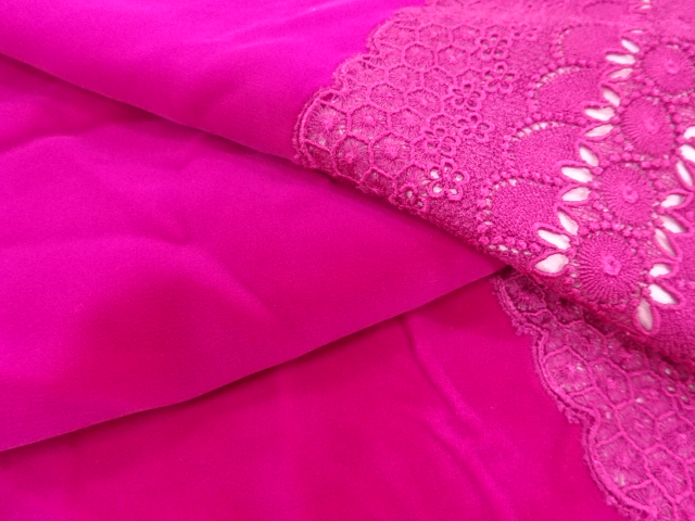  ビロードレース花模様ショール